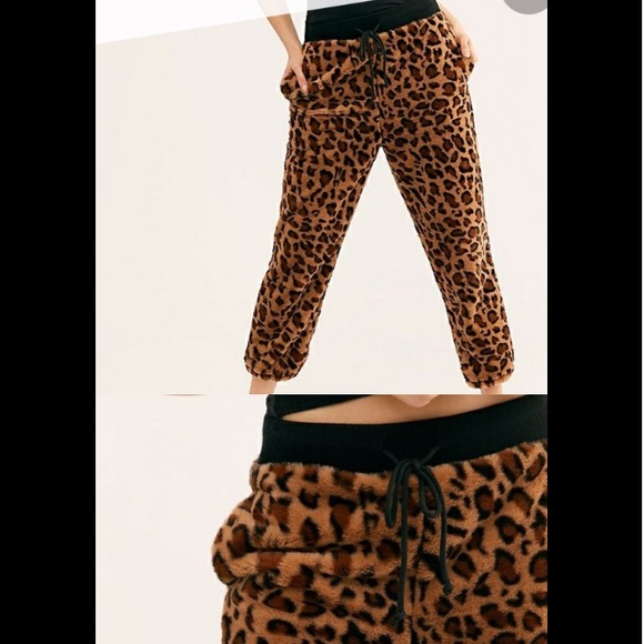 Free People Faux Fur Purrfect Joggers - Picture 2 of 4